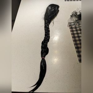 Long black braided wig